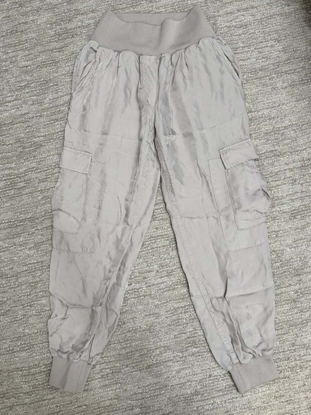 Cinq à Sept Giles Silk Cargo Joggers Size XS